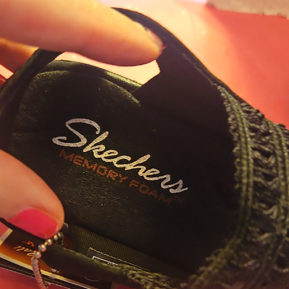 Skechers Black Wedge Sandals for Women - Picture 5 of 9
